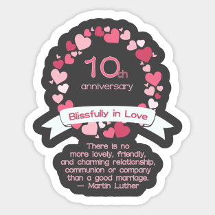 10th Wedding Anniversary Sticker